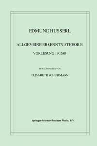 Allgemeine Erkenntnistheorie Vorlesung 1902/03