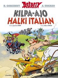 Kirjan kansi "Asterix 37: Kilpa-ajo halki Italian"