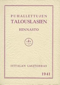 Puhallettujen talouslasien hinnasto (näköispainos)