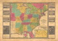 Amerikka vuonna 1836 -seinäkartta (70x100 cm)