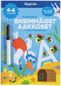 Kirjan kansi Pyyhittävä Ensimmäiset aakkoset -puuhakirja 4-6 v