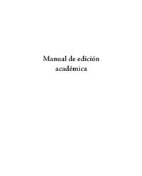 Manual de edición académica