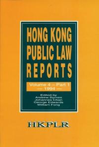 Hong Kong Public Law Reports V 4 Part 1