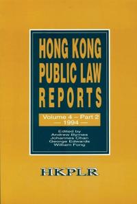 Hong Kong Public Law Reports V 4 Part 2
