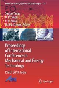 Bokomslag for "Proceedings of International Conference in Mechanical and Energy Technology"