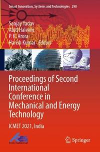 Bokomslag för "Proceedings of Second International Conference in Mechanical and Energy Technology"