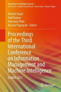 Kirjan kansi "Proceedings of the Third International Conference on Information Management and Machine Intelligence"