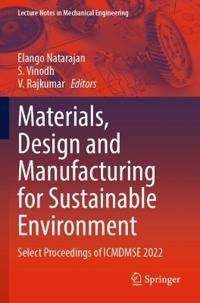Kirjan kansi "Materials, Design and Manufacturing for Sustainable Environment"
