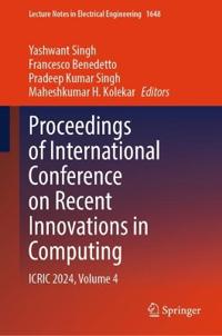 Proceedings of International Conference on Recent Innovations in Computing