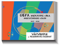 UEFA meistrite liiga meeskondade logod 2025-2026. Värvimise ja teadmiste raamat