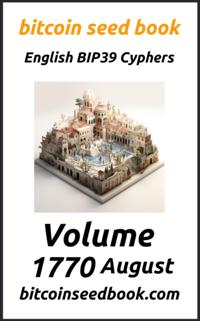Bitcoin Seed Book English BIP39 Cyphers Volume 1770-August