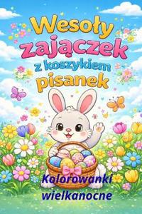 Weso¿y zaj¿czek z koszyczkiem pisanek