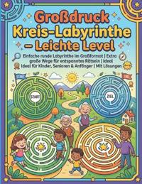 Großdruck Kreis-Labyrinthe - Leichte Level