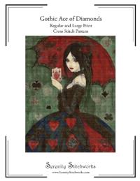 Gothic Ace of Diamonds Cross Stitch Pattern