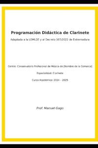 Programación de Clarinete ACTUALIZADA Prof Manuel GAGO FERNÁNDEZ