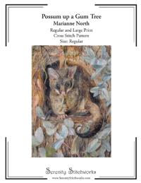 Possum up a Gum Tree Cross Stitch Pattern - Marianne North - Regular Size Edition