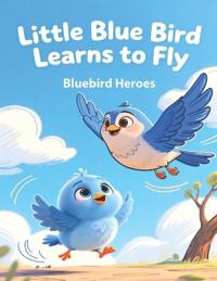 Kirjan kansi "Little Blue Bird Learns to Fly"