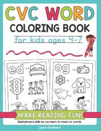 CVC Words Coloring Book for Kids Ages 4-7