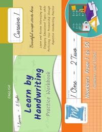 Handwriting Practice Workbook - Numbers from 1 to 50 - Words and Numbers - Cursive, Level 1