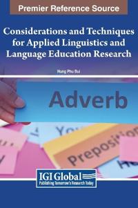 Bokomslag for "Considerations and Techniques for Applied Linguistics and Language Education Research"