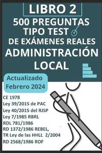 Libro 2, 500 preguntas tipo test Administración Local