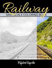 Railway Grayscale Coloring Book