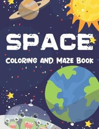 Bokomslag for "Space Coloring and Maze Book"