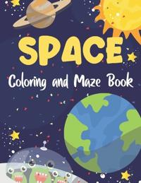 Bokomslag for "Space Coloring and Maze Book"