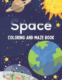 Bokomslag for "Space Coloring and Maze Book"