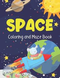 Bokomslag for "Space Coloring and Maze Book"