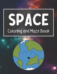 Bokomslag for "Space Coloring and Maze Book"