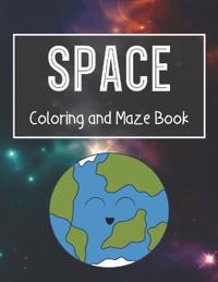 Bokomslag for "Space Coloring and Maze Book"