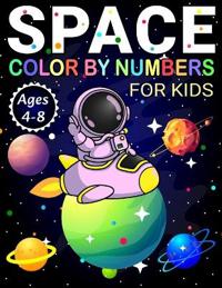 Space Color by Numbers For Kids Ages 4-8