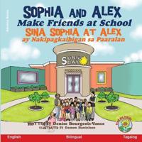 Kirjan kansi "Sophia and Alex Make Friends at School"