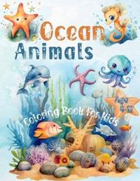 Bokomslag för "Ocean Animals Coloring Book for Kids Age 4-12"