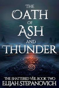 Kirjan kansi "The Oath of Ash and Thunder"