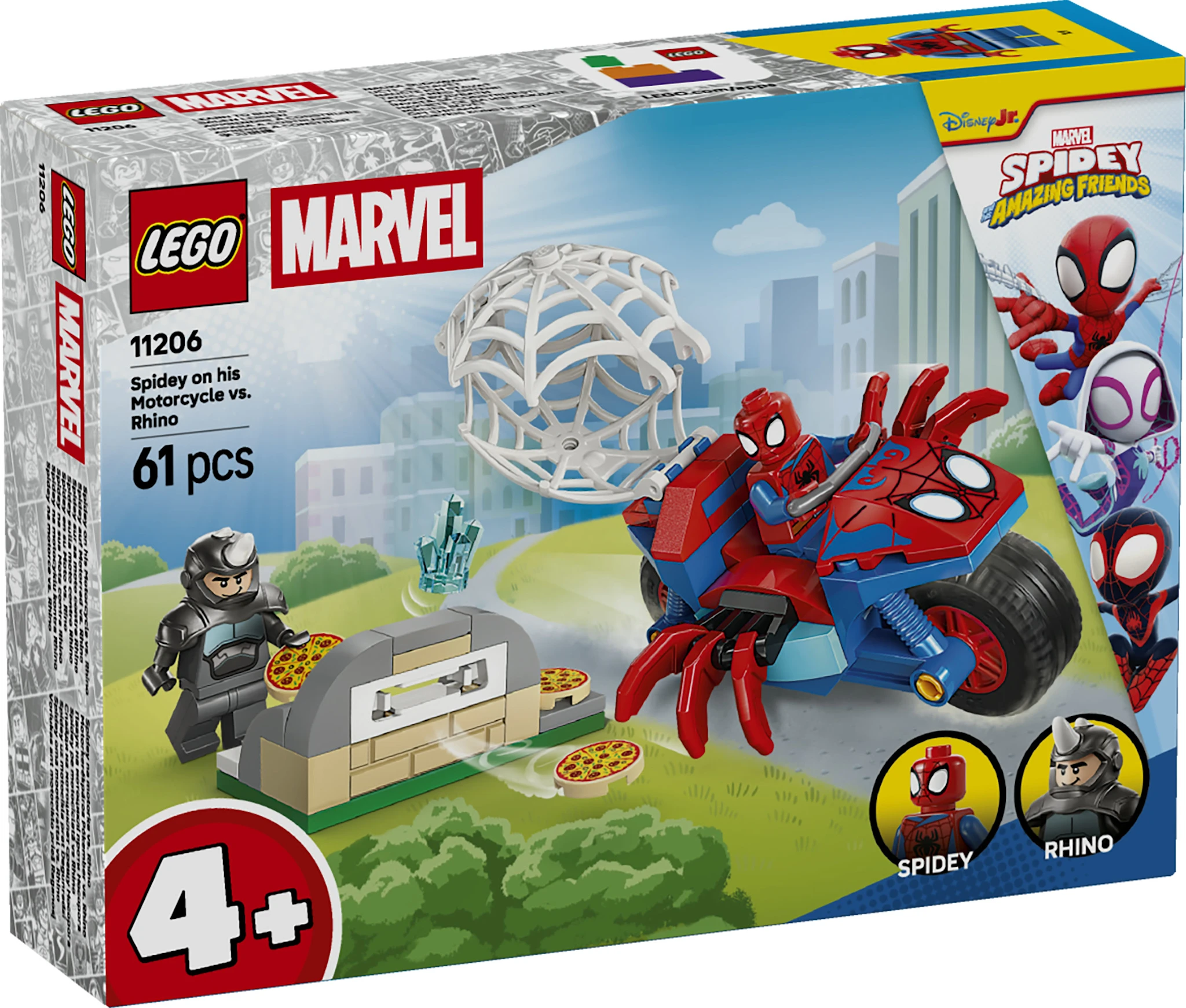 Tuotekuva ille Spidey jahtaa Rhinoa moottoripyörällään LEGO® Spidey (11206)