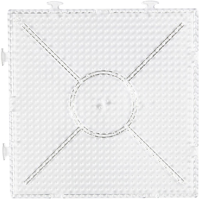 Produktbilde 3 for Perleplate, stor samlekvadrat, str. 15x15 cm, medium, klar, 1 stk.