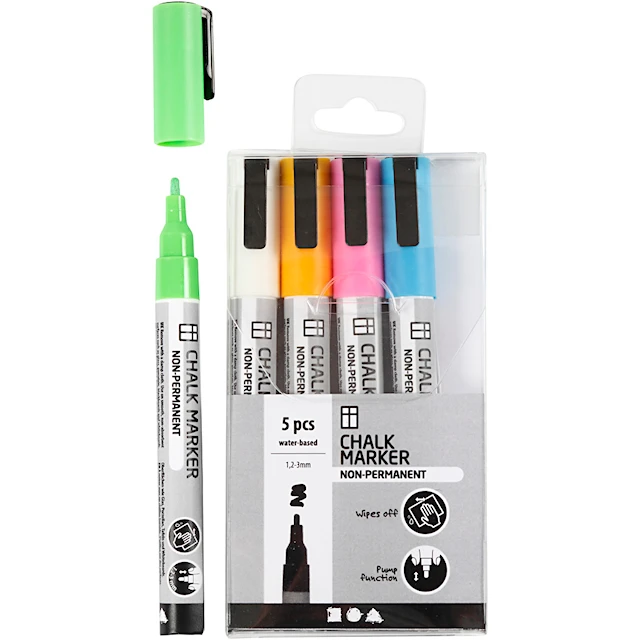 Whiteboardpennor 1,2-3mm 5-pack