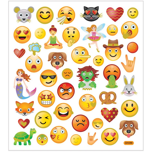 Klistermärken Emojis 15x16,5 cm 1 ark