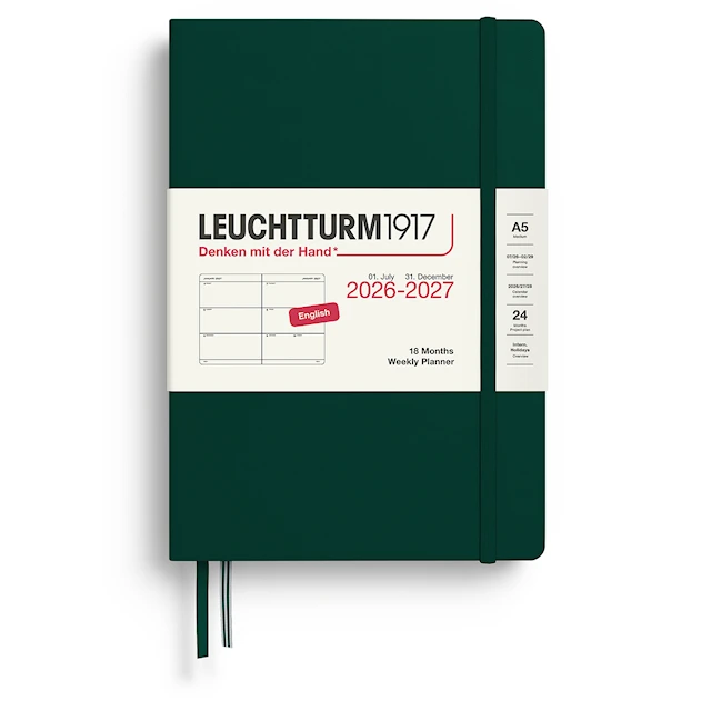Weekly Planner 18m 26-27 A5 Forest Green Leuchtturm1917