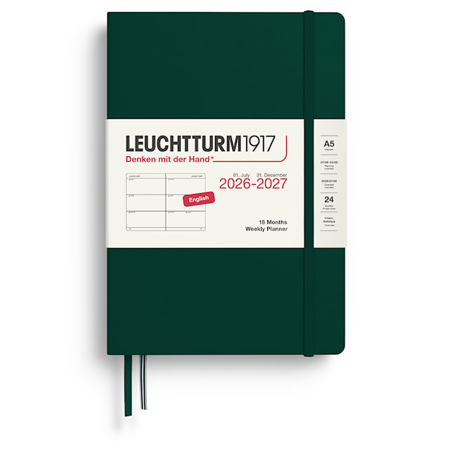 Produktbilde 1 for Weekly Planner 18m 26-27 A5 Forest Green Leuchtturm1917