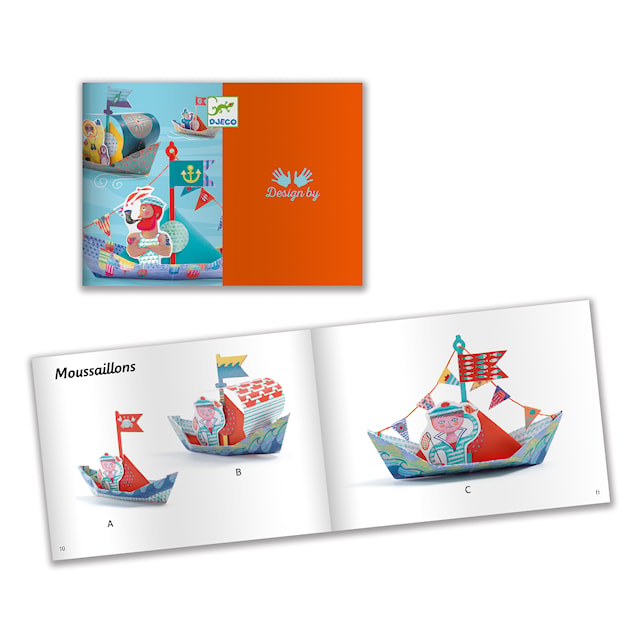 Produktbilde 1 for Origami flytende båter 15 ark flaggklistremerker Djeco
