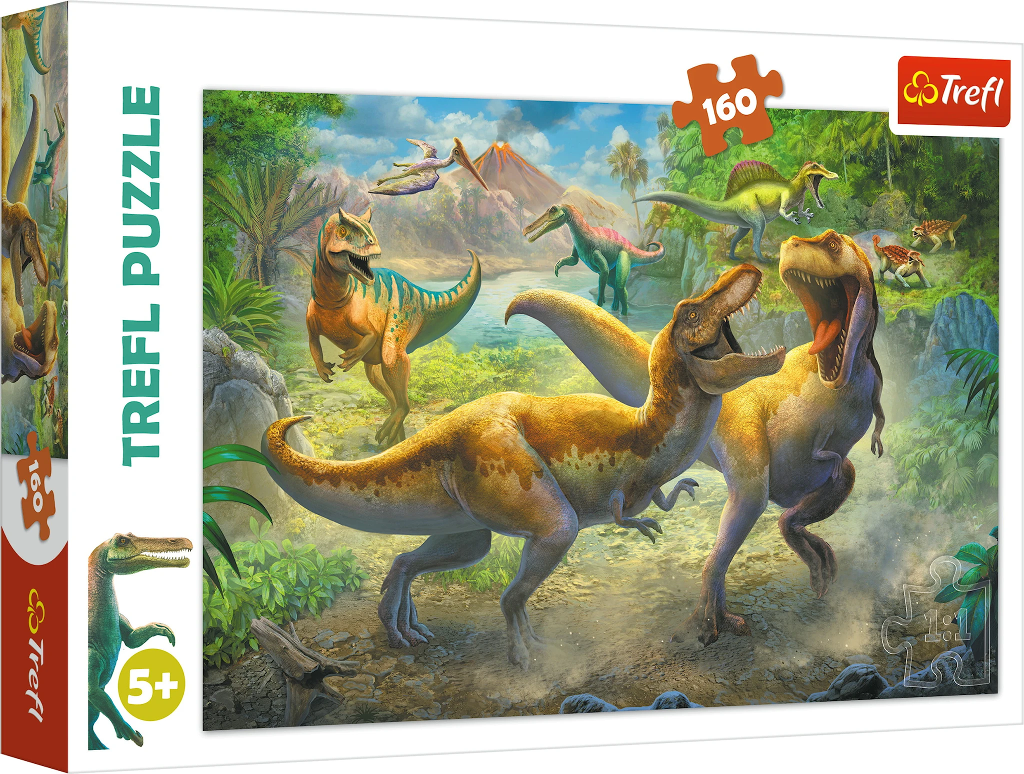 Produktbild för Pussel Fighting Tyrannosaurs 160 bitar, Trefl