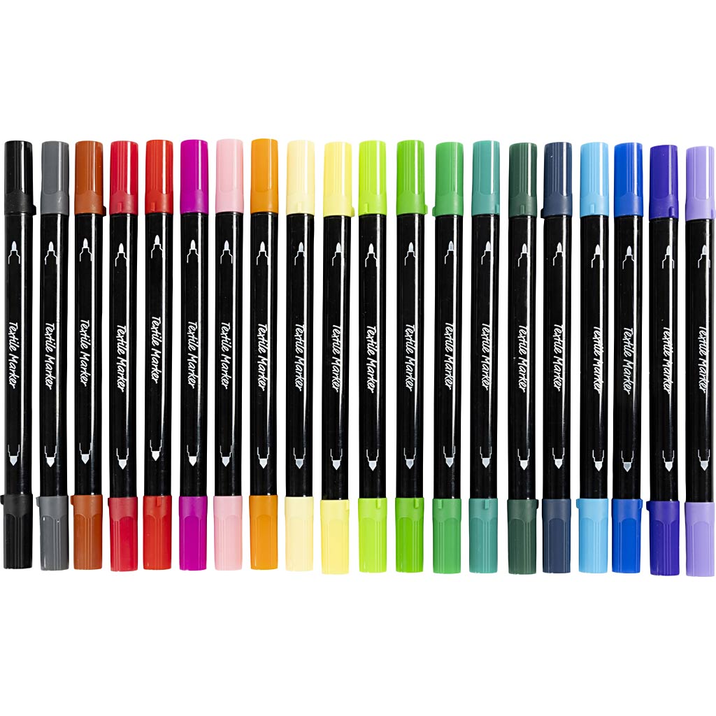 Textiltuschpennor Standardf&auml;rger spets 2,3 & 3,6 mm 20 st Creativ Company