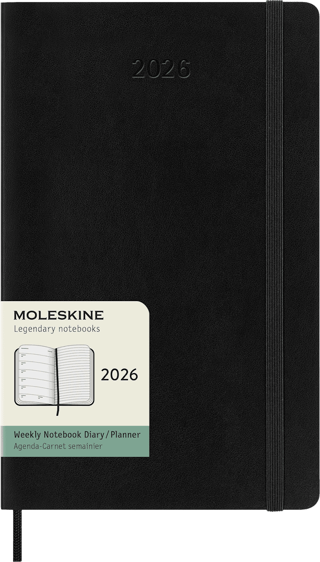 Tuotekuva 1 - Kalenteri 2026 Classic Soft 12M Week Note Large Musta Moleskine