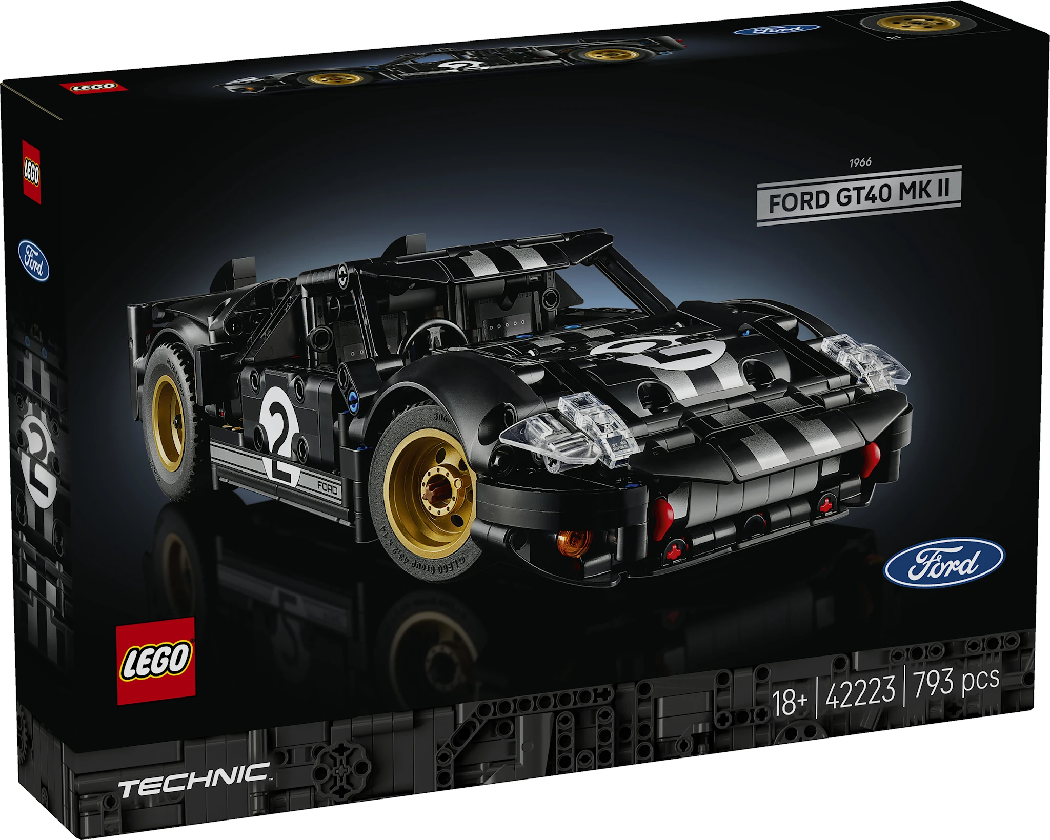 Tuotekuva ille 1966 Ford GT40 MKII ‑kilpa-auto LEGO® Technic (42223)