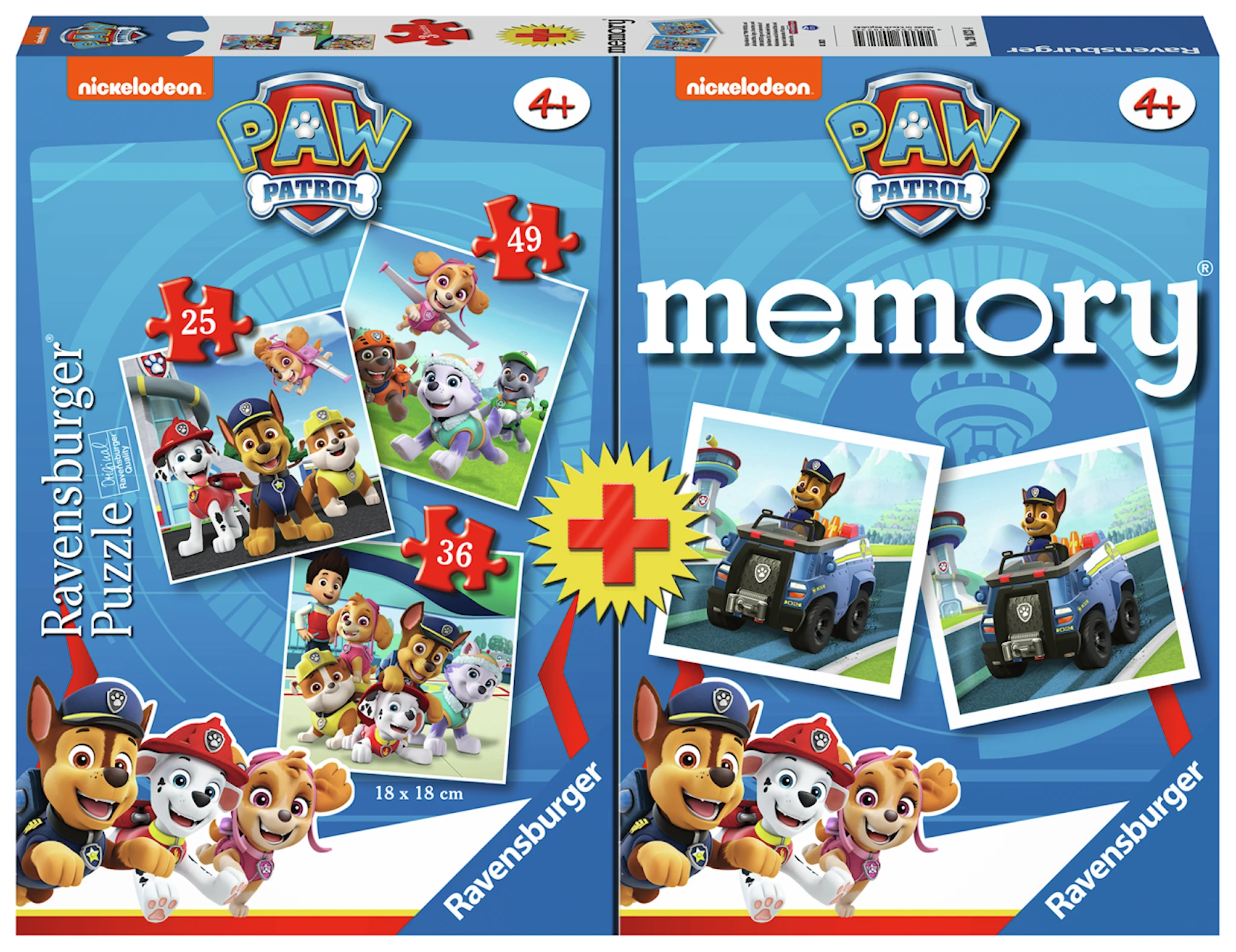 Tuotekuva ille Paw Patrol 3 Palapeliä ja Memory® Ravensburger