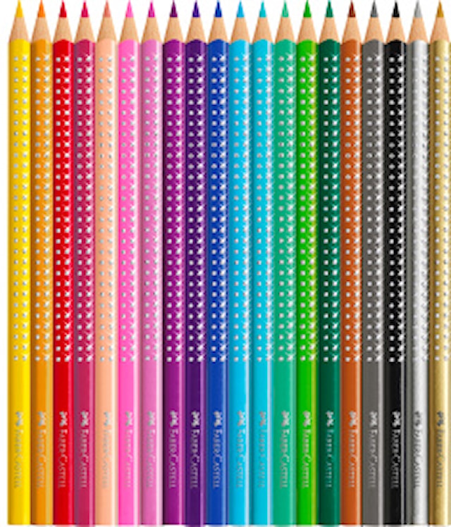 Produktbilde 4 for Fargeblyanter Sparkle i metalletui 20 stk. + blyantspisser Faber-Castell