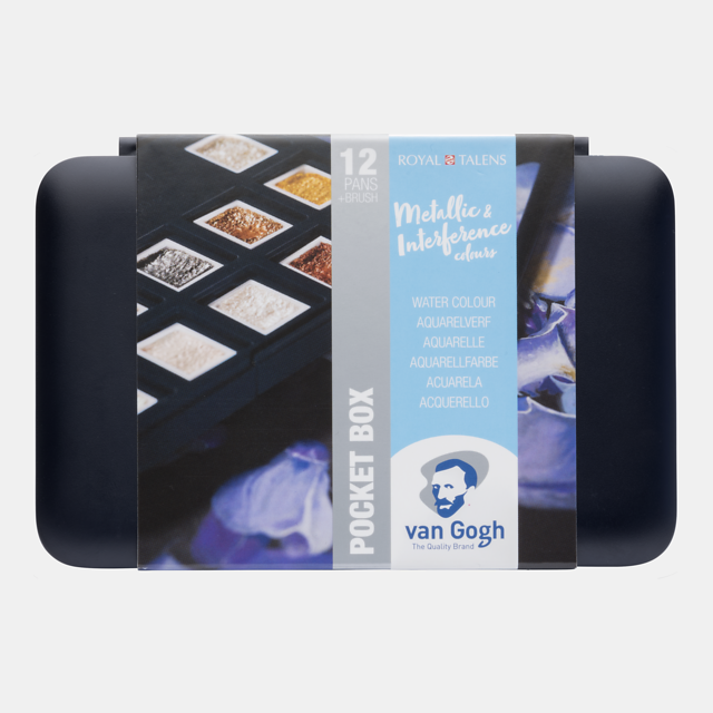 Van Gogh Akvarellfärg Pocket Box "Specialty Colours " halvkopp med 12 kulörer
